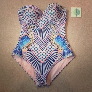 Beautiful Mara Hoffman strapless bathing suit